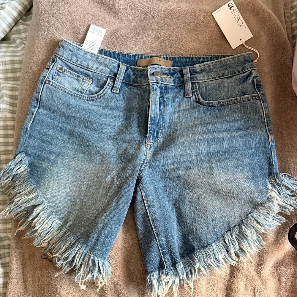 Joe's Jeans Light Blue Frayed Hem Denim Shorts